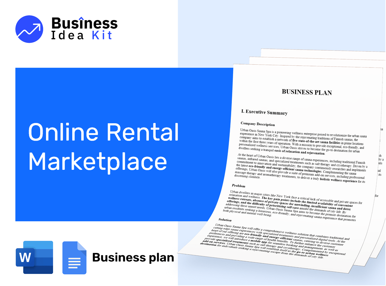 Online Rental Marketplace Business Plan Example