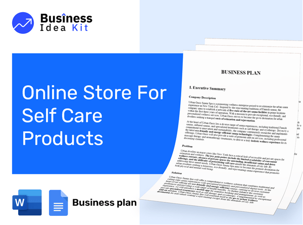 Online Store For Self Care Products Business Plan Example