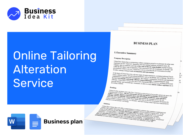 Online Tailoring Alteration Service Business Plan Example