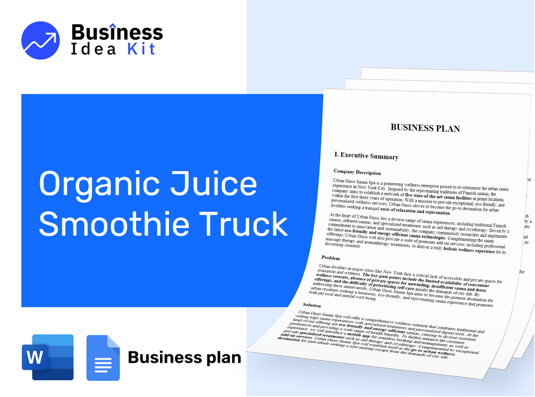 Organic Juice Smoothie Truck Business Plan Example