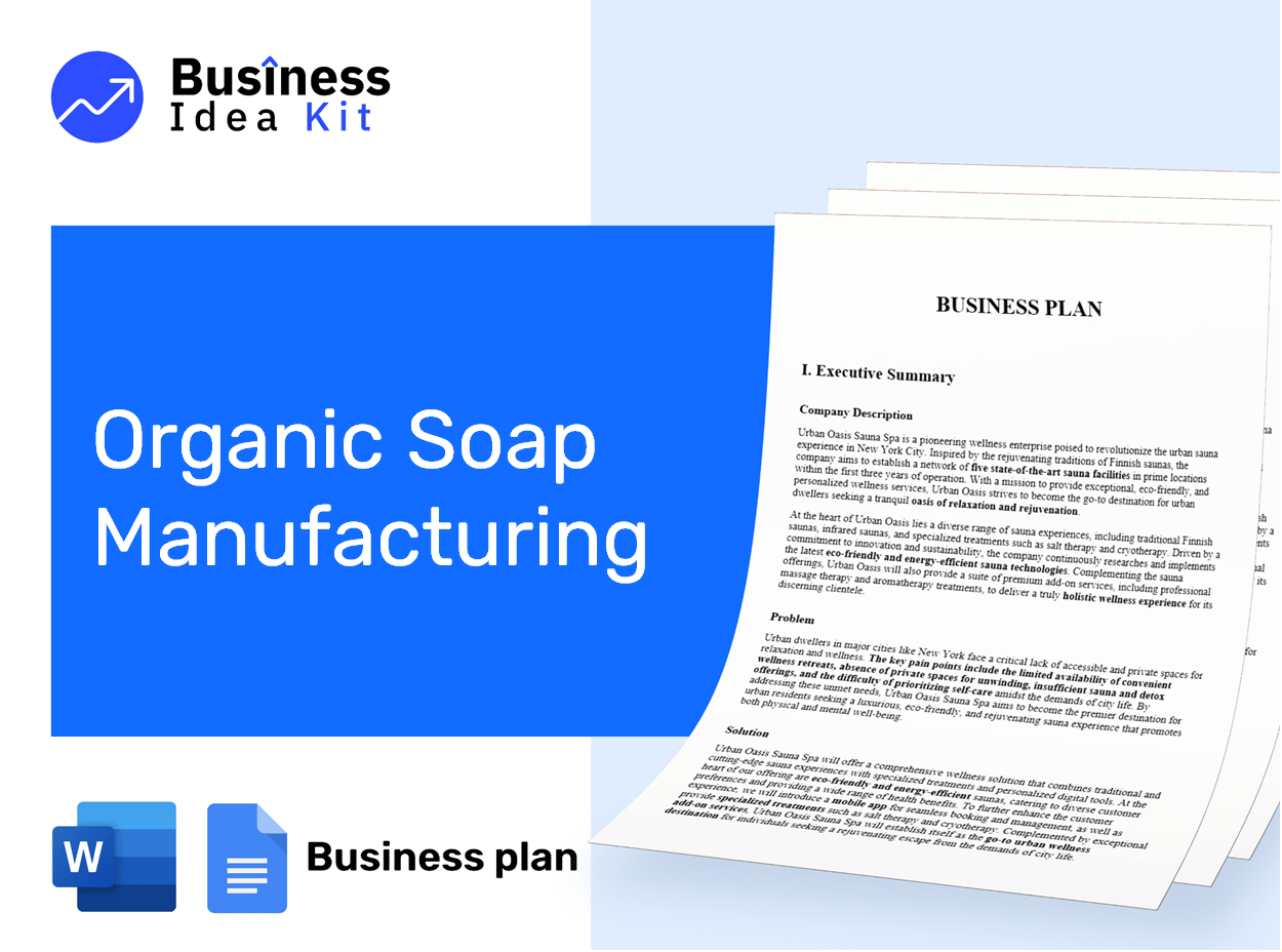 Organic Soap Manufacturing Business Plan Example