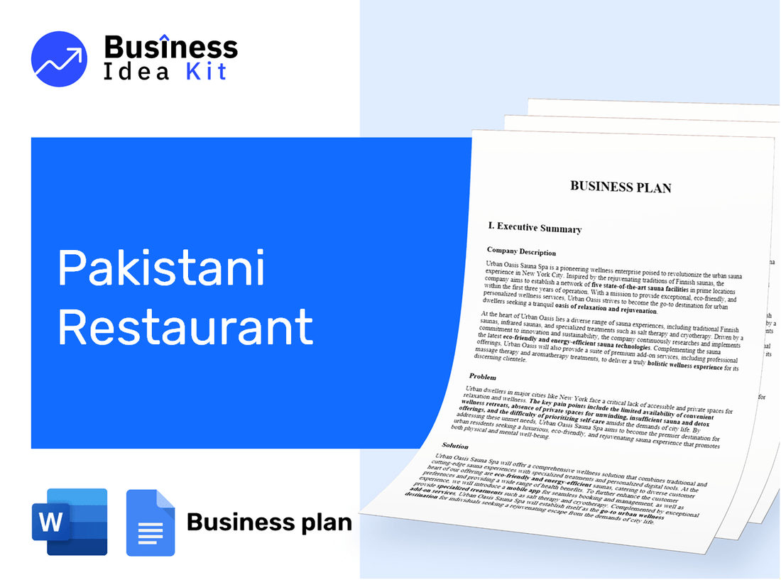 Pakistani Restaurant Business Plan Example