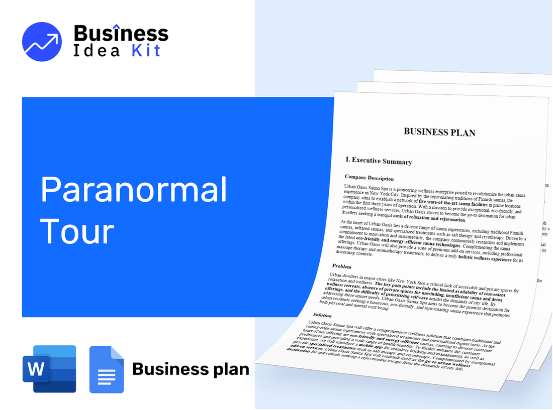 Paranormal Tour Business Plan Example