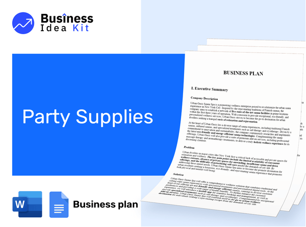 Party Supplies Business Plan Example