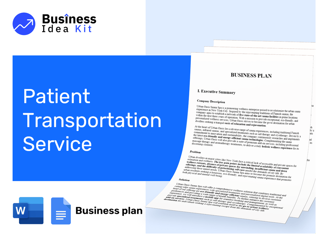Patient Transportation Service Business Plan Example