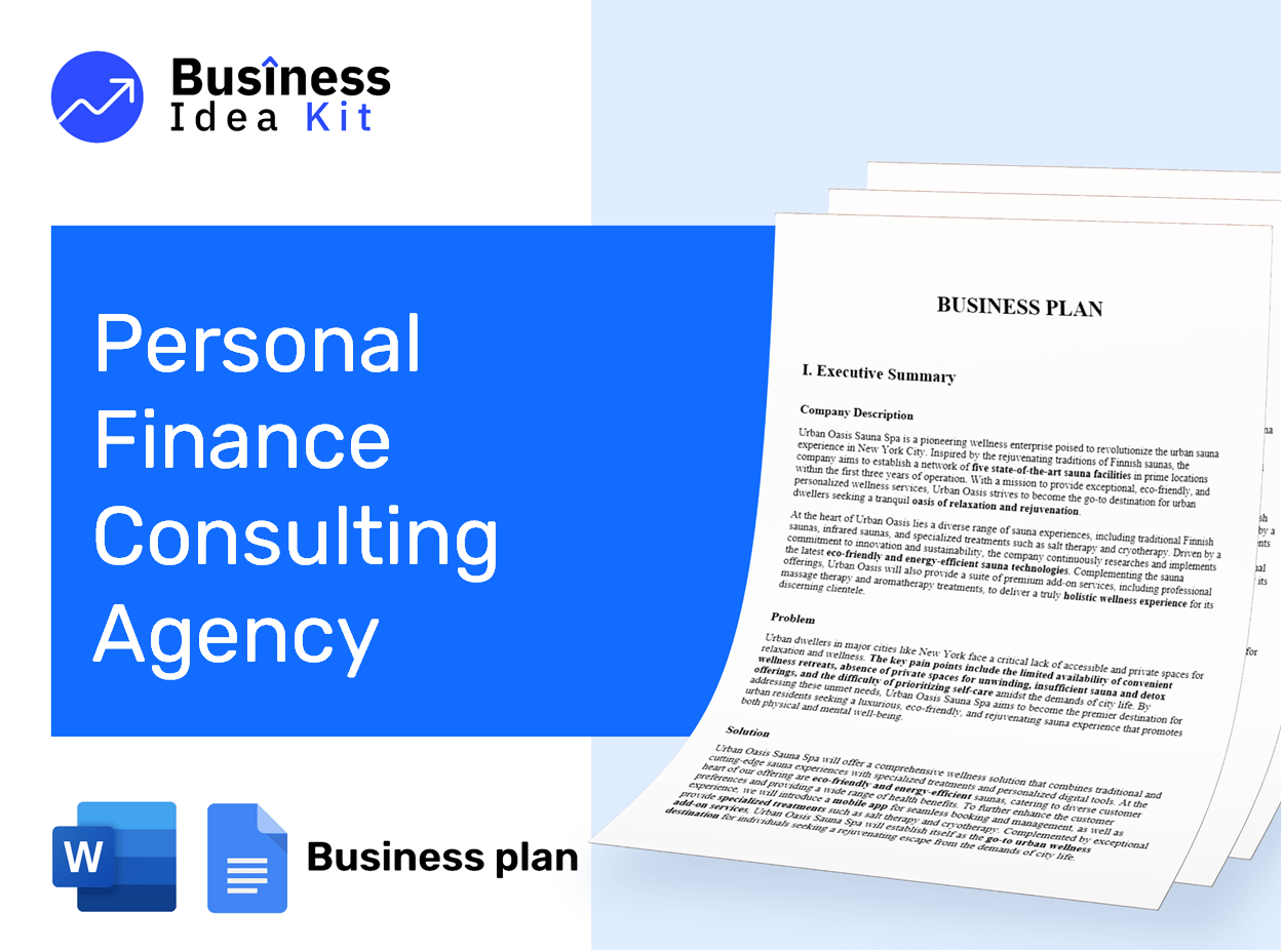 Personal Finance Consulting Agency Business Plan Example