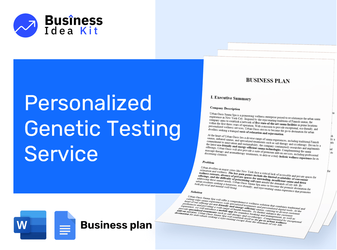 Personalized Genetic Testing Service Business Plan Example
