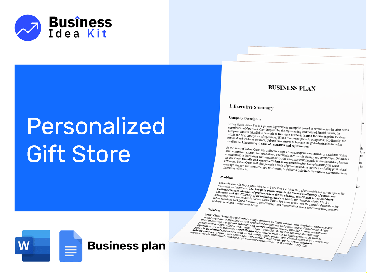 Personalized Gift Store Business Plan Example