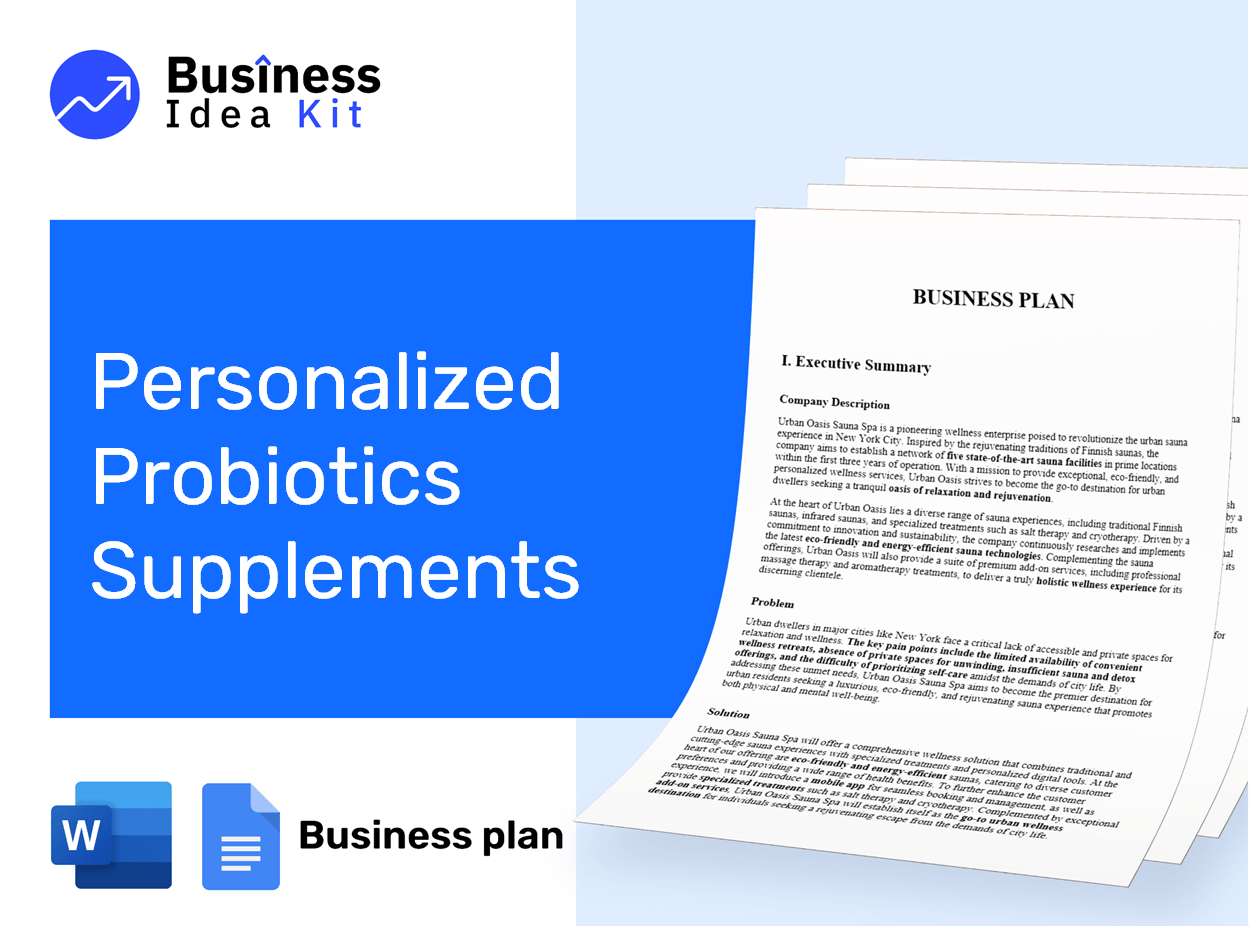 Personalized Probiotics Supplements Business Plan Example