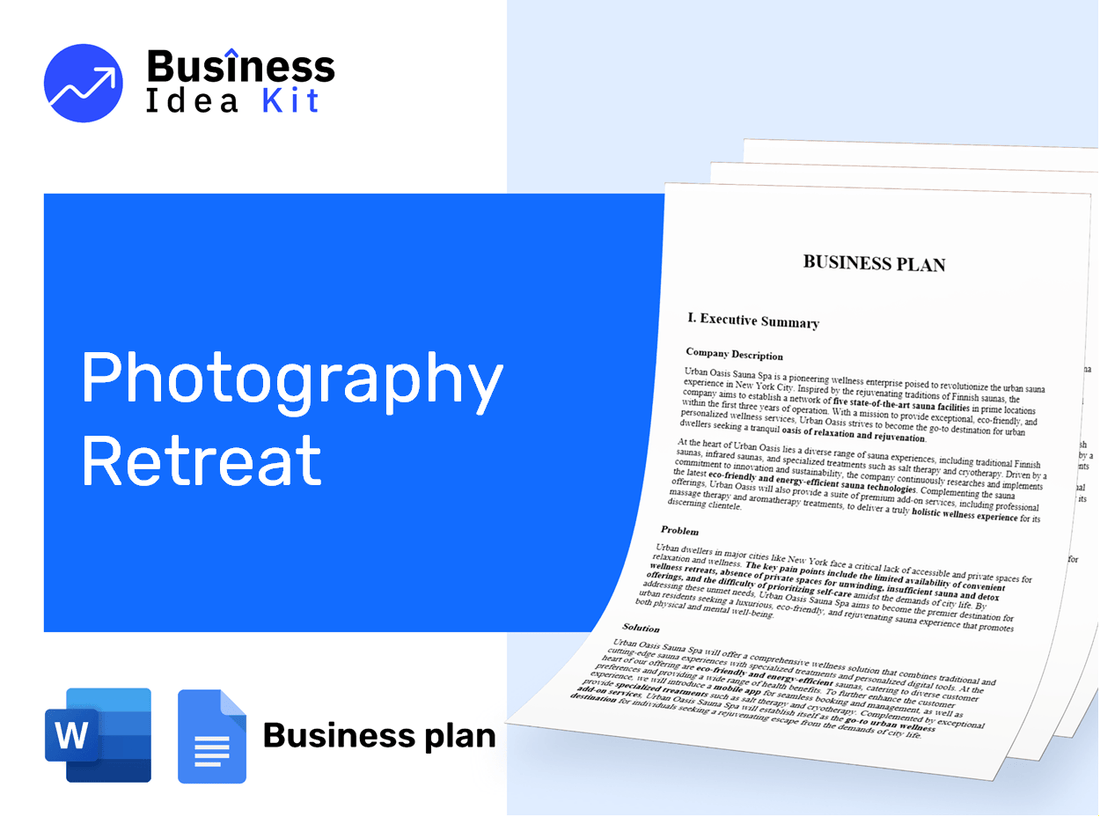 Photography Retreat Business Plan Example