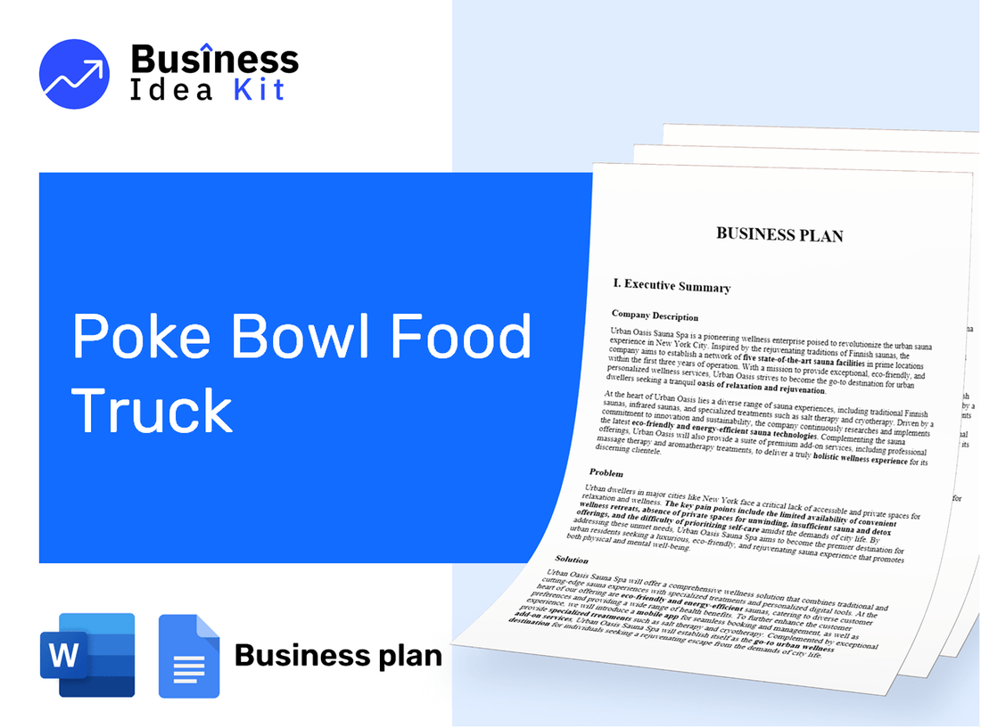 Poke Bowl Food Truck Business Plan Example