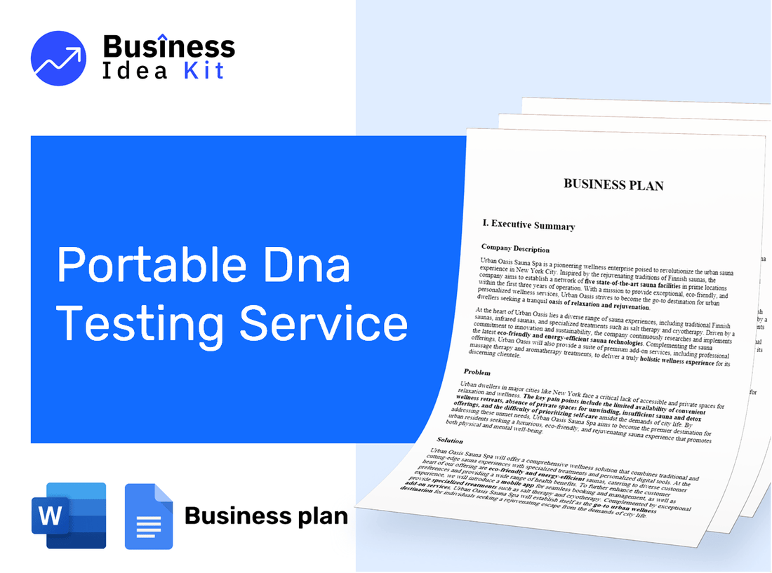 Portable Dna Testing Service Business Plan Example
