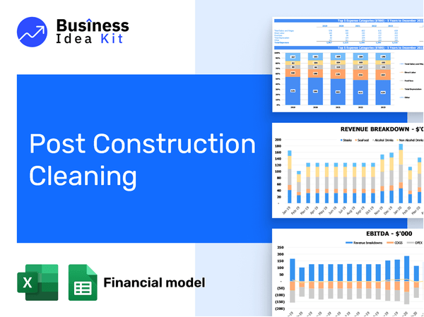 Post Construction Cleaning Financial Model Example