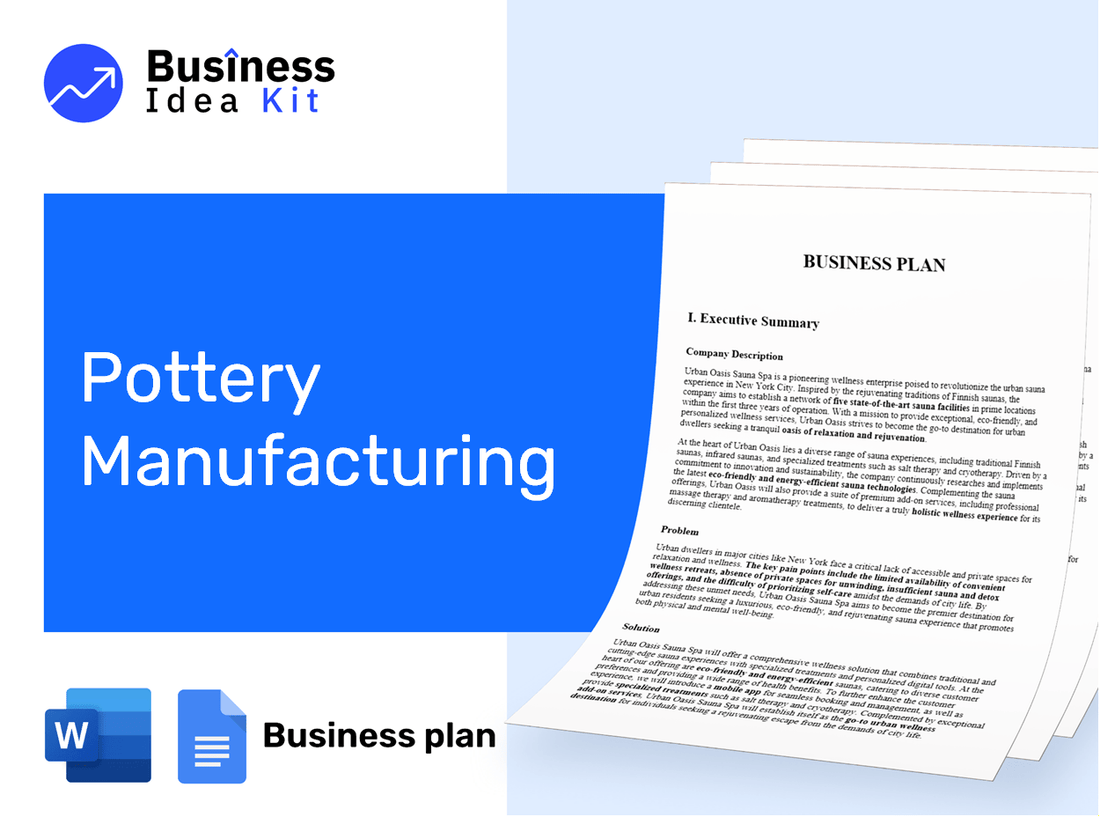Pottery Manufacturing Business Plan Example