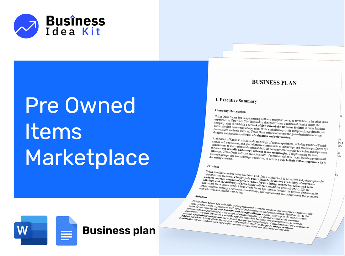 Pre Owned Items Marketplace Business Plan Example