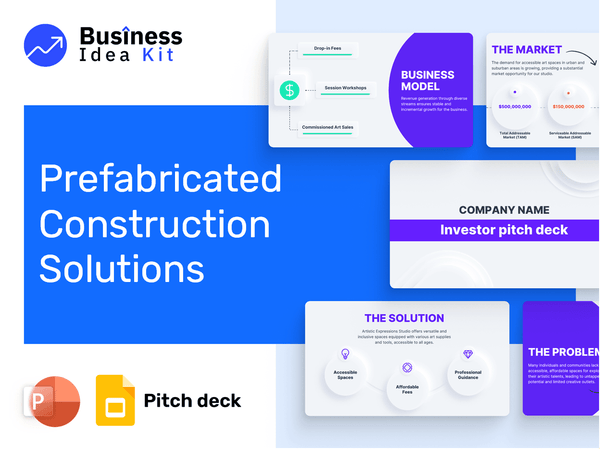 Prefabricated Construction Solutions Pitch Deck Example