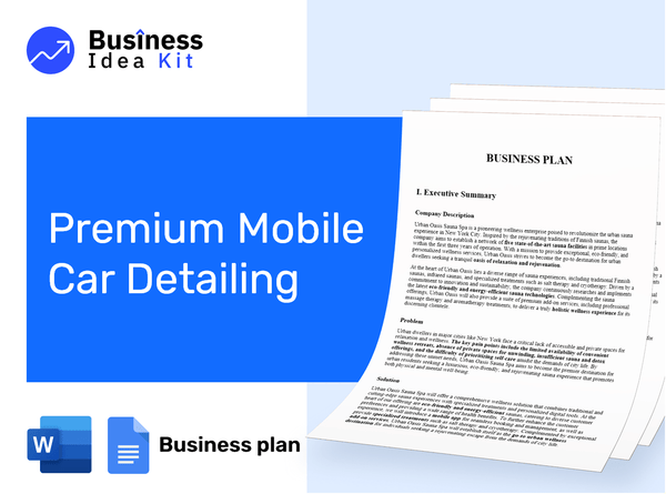 Premium Mobile Car Detailing Business Plan Example