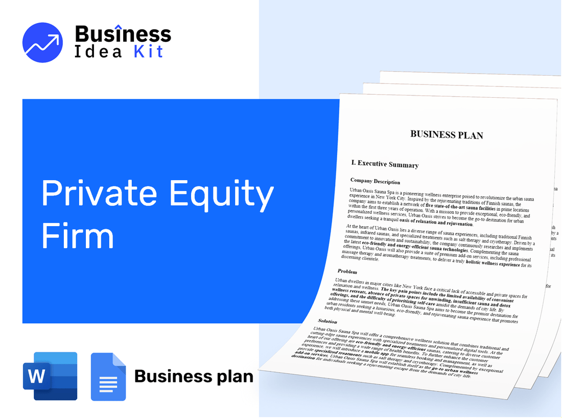 Private Equity Firm Business Plan Example