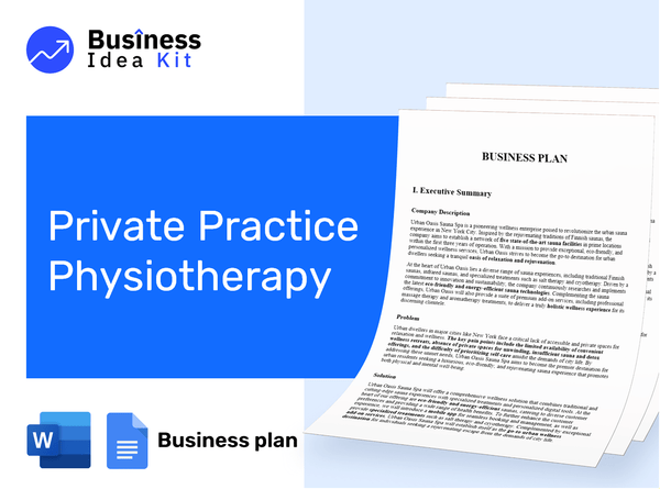 Private Practice Physiotherapy Business Plan Example
