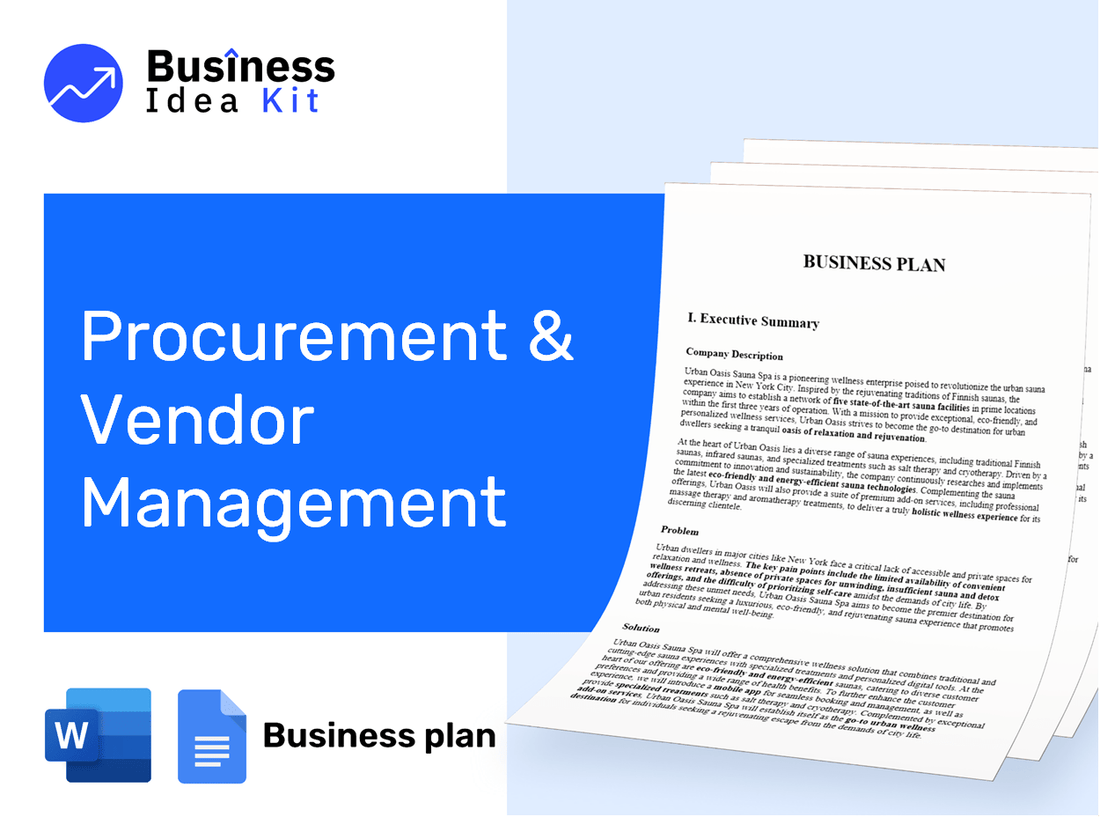 Procurement And Vendor Management Business Plan Example
