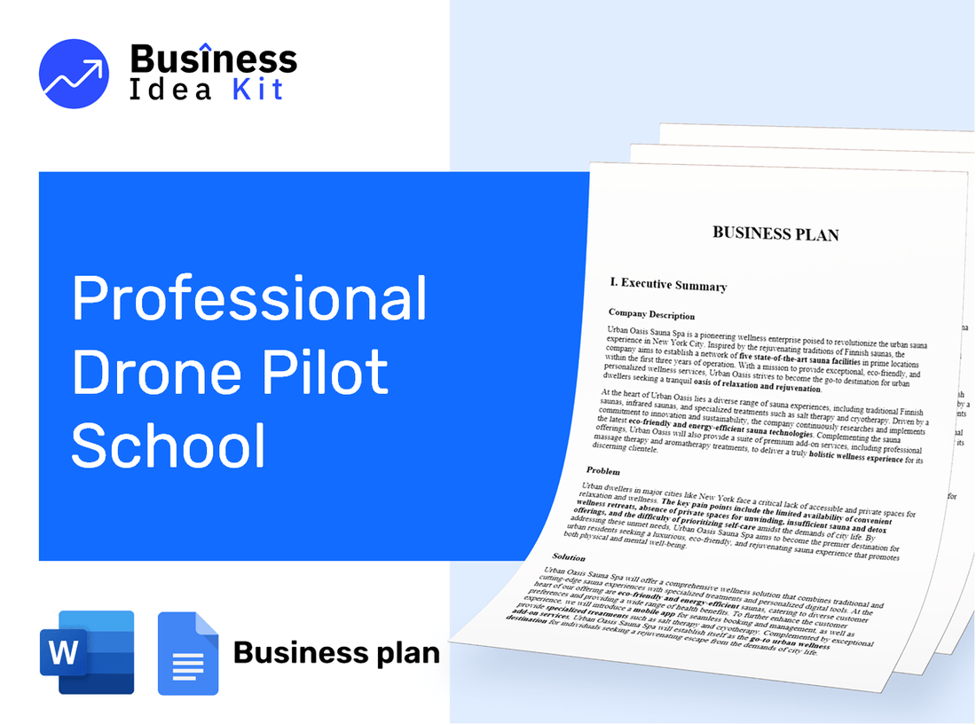 Professional Drone Pilot School Business Plan Example