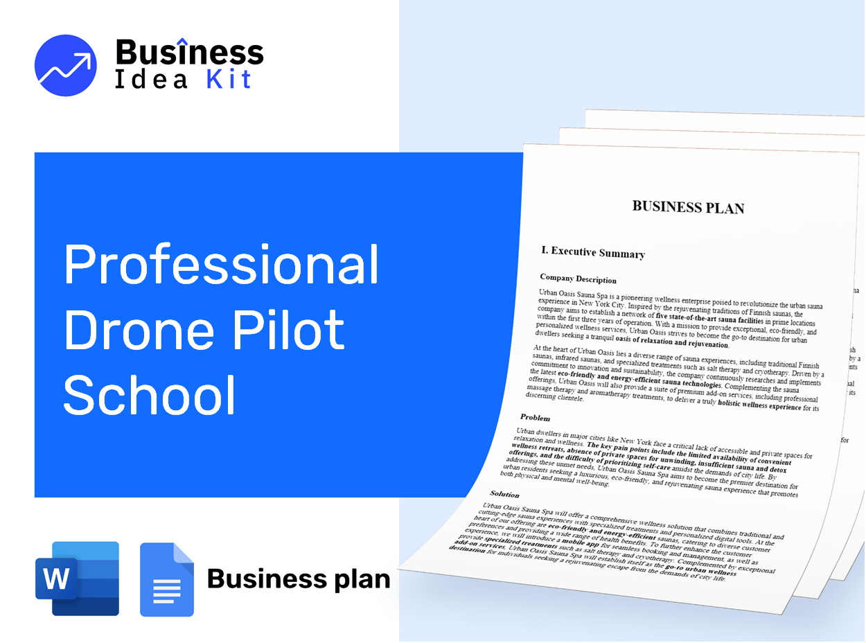 Professional Drone Pilot School Business Plan Example