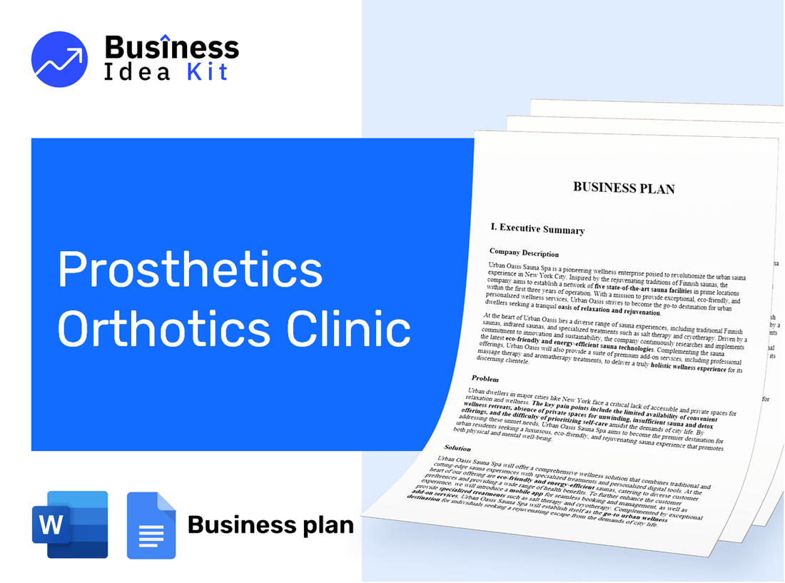 Prosthetics Orthotics Clinic Business Plan Example