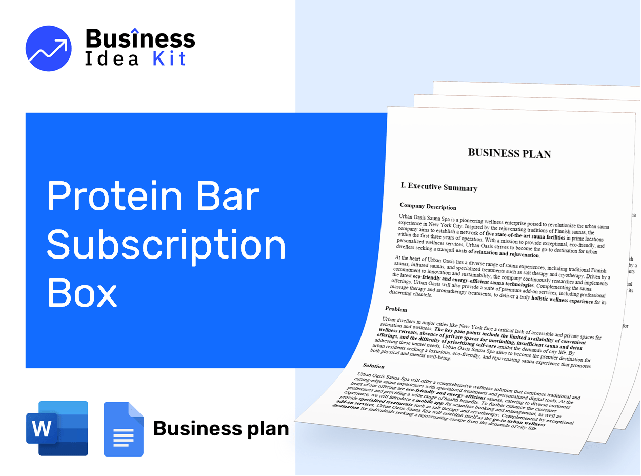 Protein Bar Subscription Box Business Plan Example