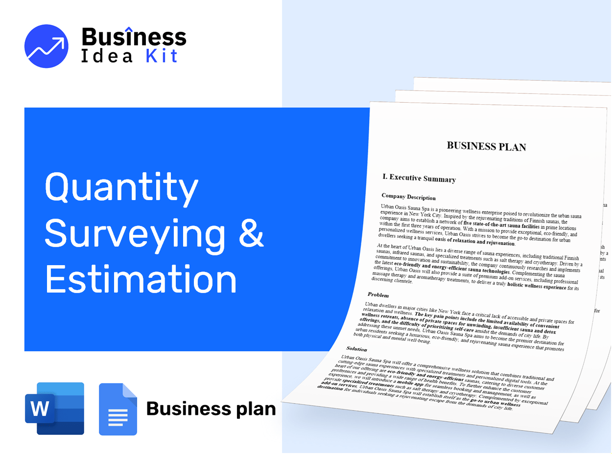 Quantity Surveying And Estimation Business Plan Example