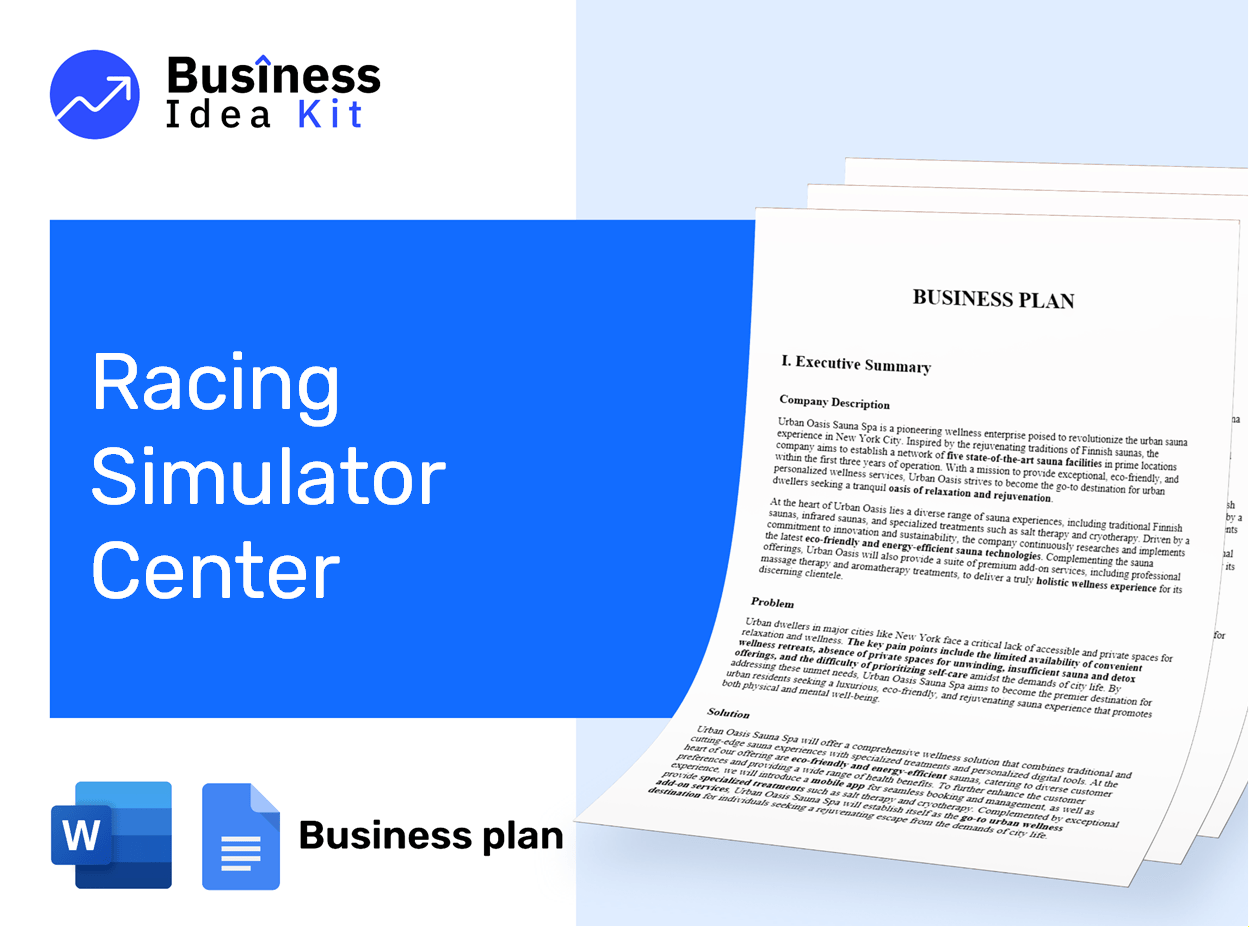 Racing Simulator Center Business Plan Example