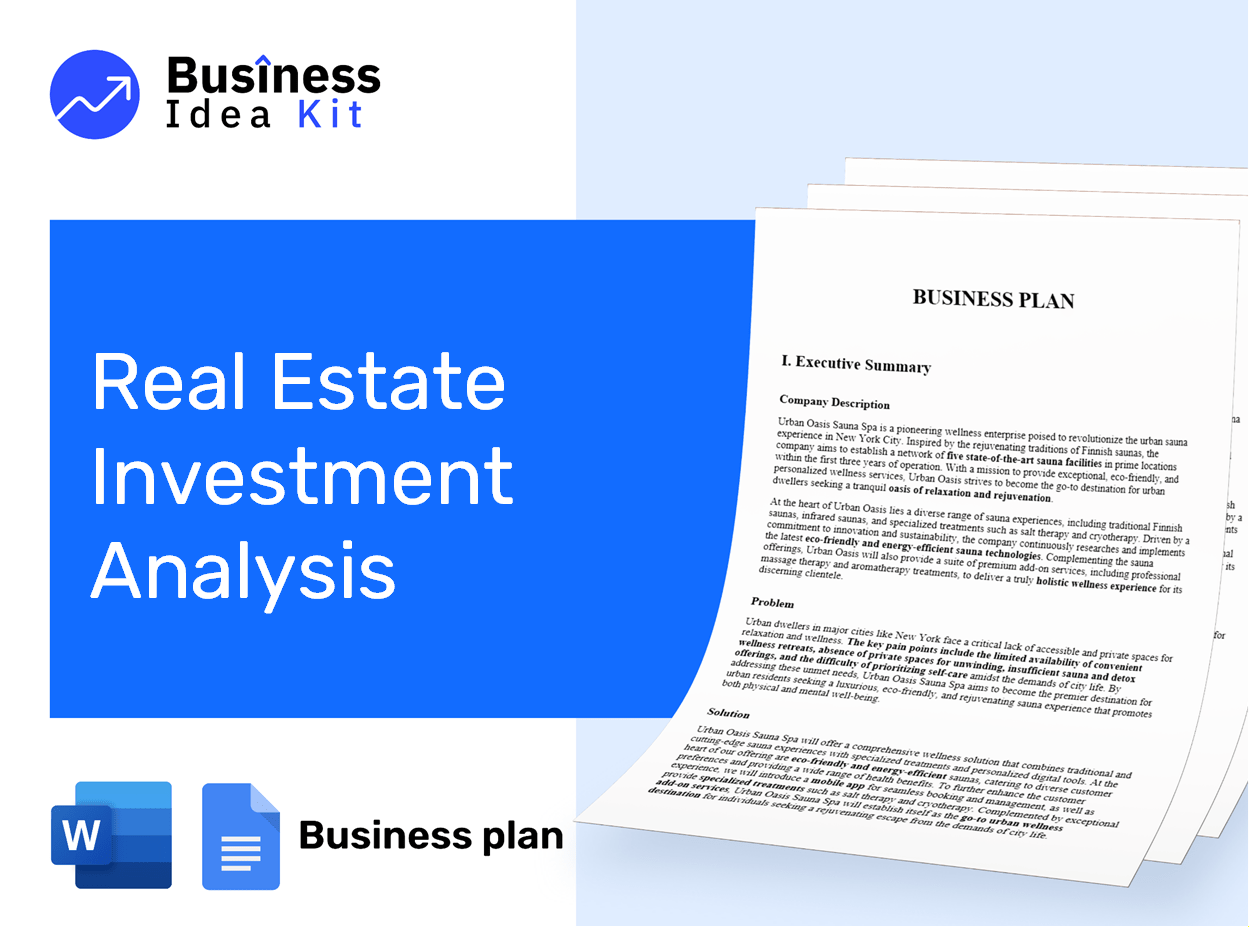 Real Estate Investment Analysis Business Plan Example