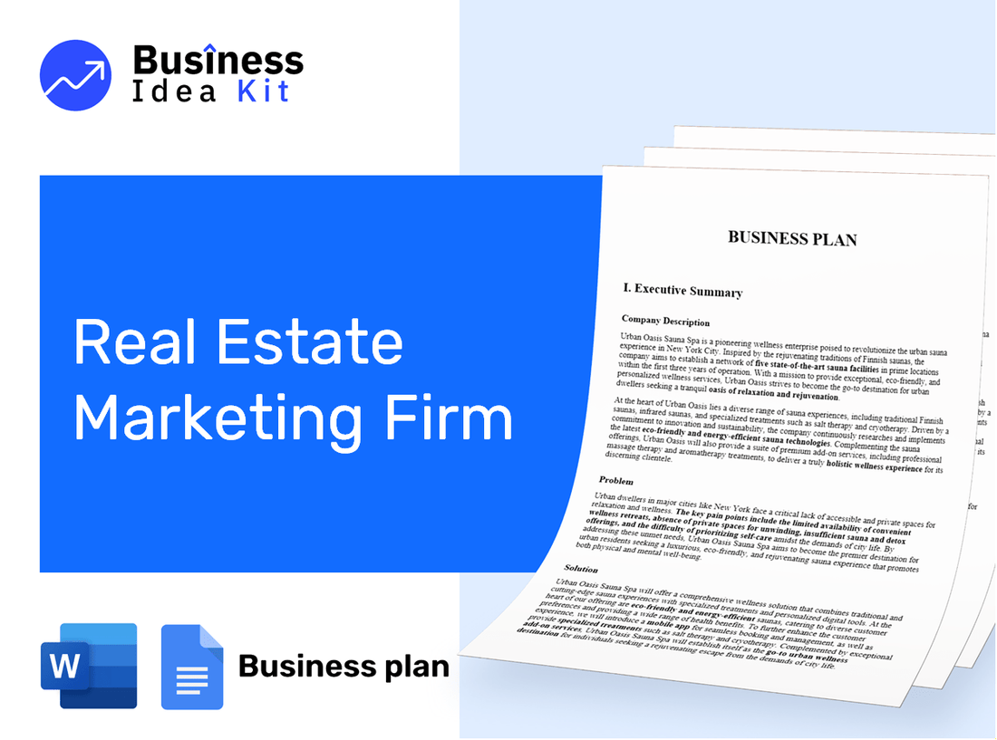 Real Estate Marketing Firm Business Plan Example