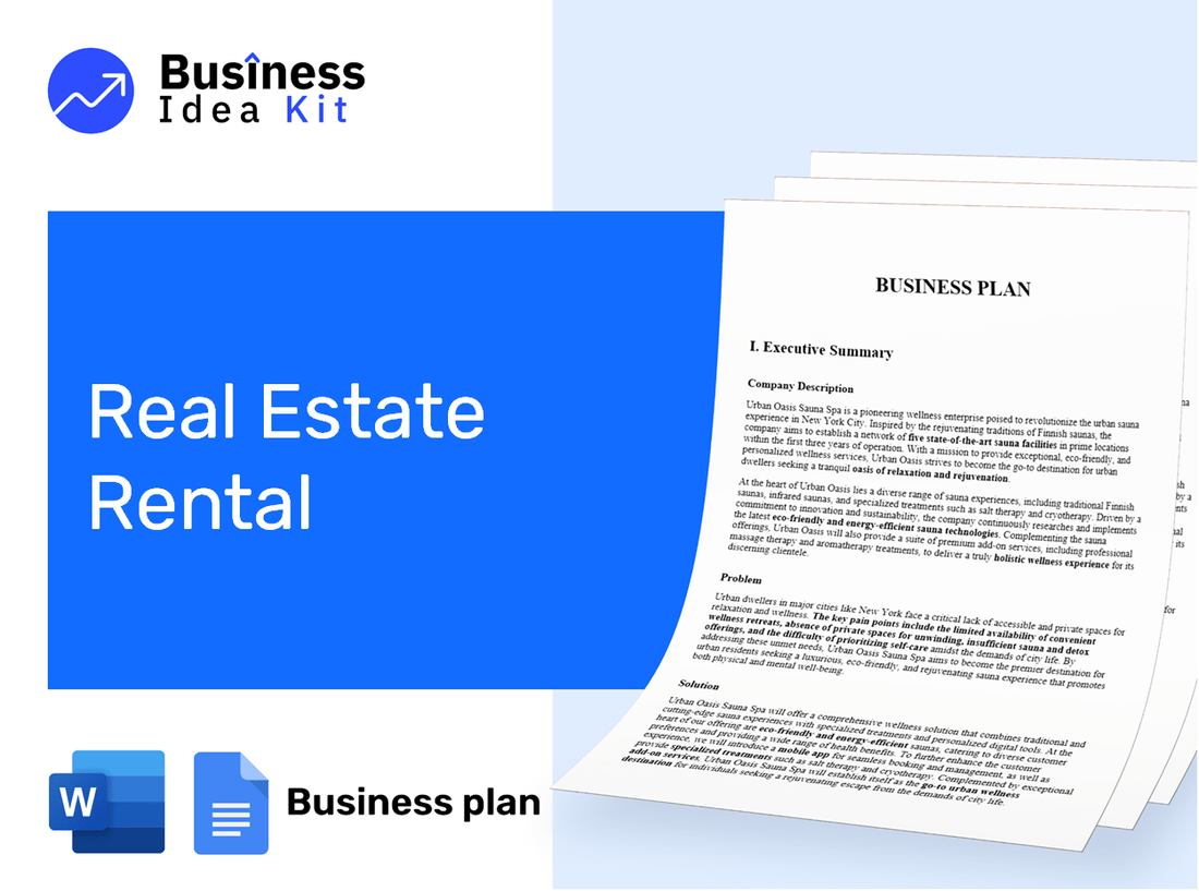 Real Estate Rental Business Plan Example