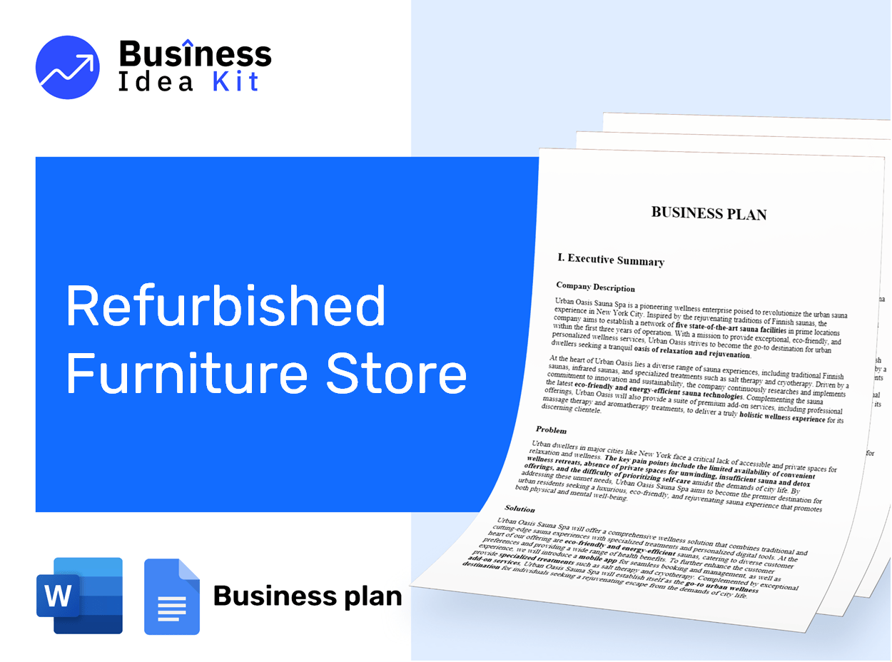 Refurbished Furniture Store Business Plan Example