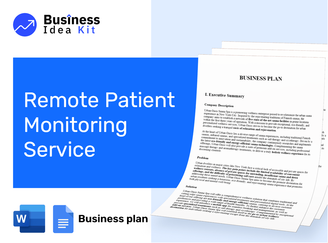 Remote Patient Monitoring Service Business Plan Example