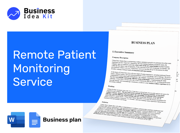 Remote Patient Monitoring Service Business Plan Example