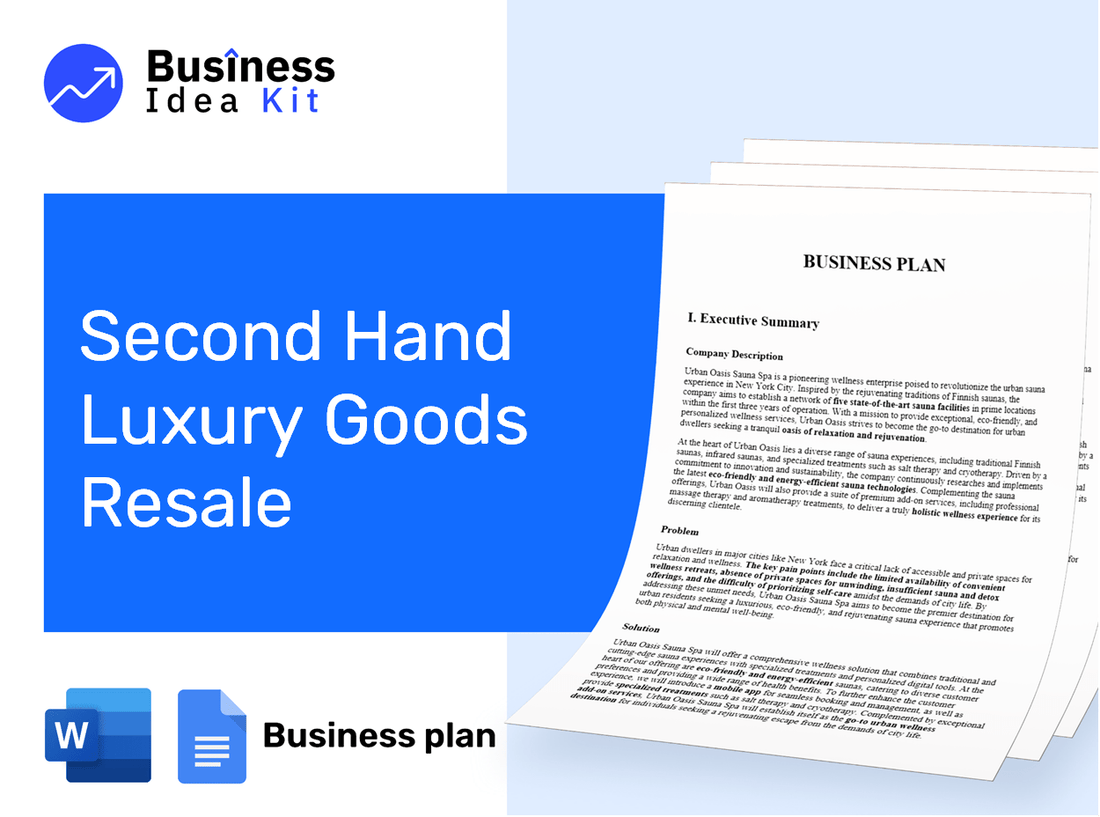 Second Hand Luxury Goods Resale Business Plan Example