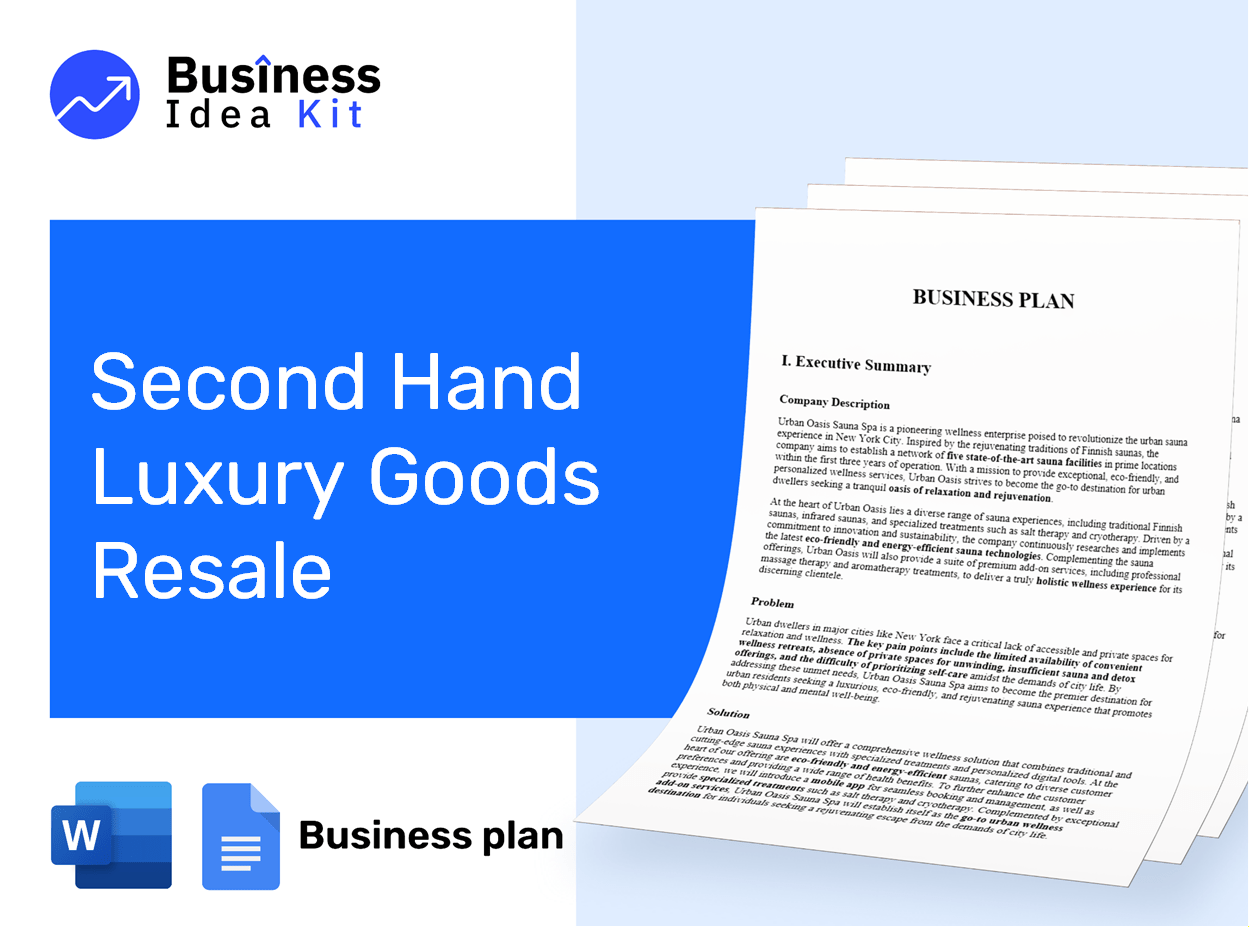 Second Hand Luxury Goods Resale Business Plan Example