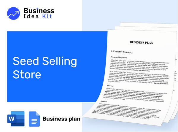 Seed Selling Store Business Plan Example