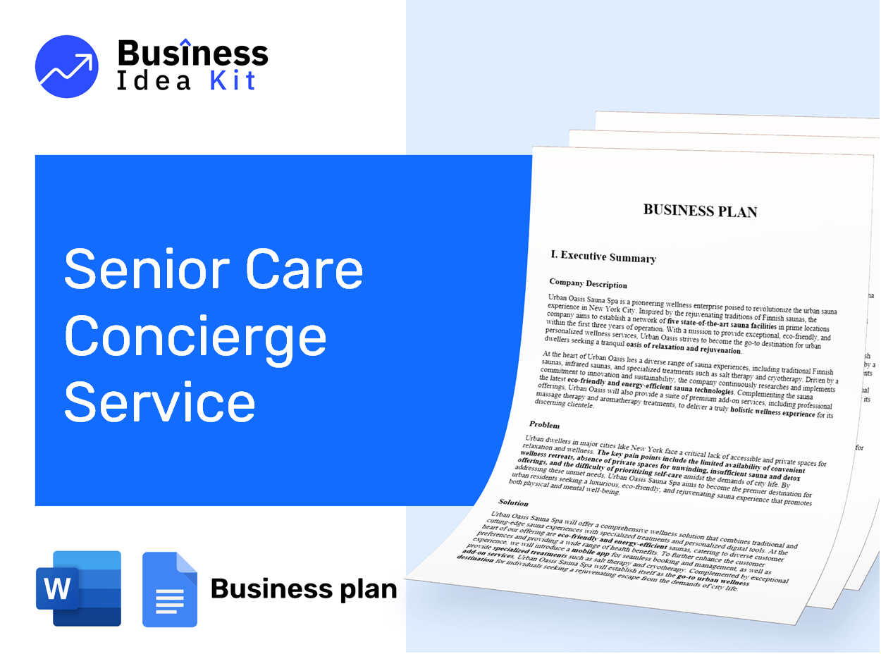Senior Care Concierge Service Business Plan Example