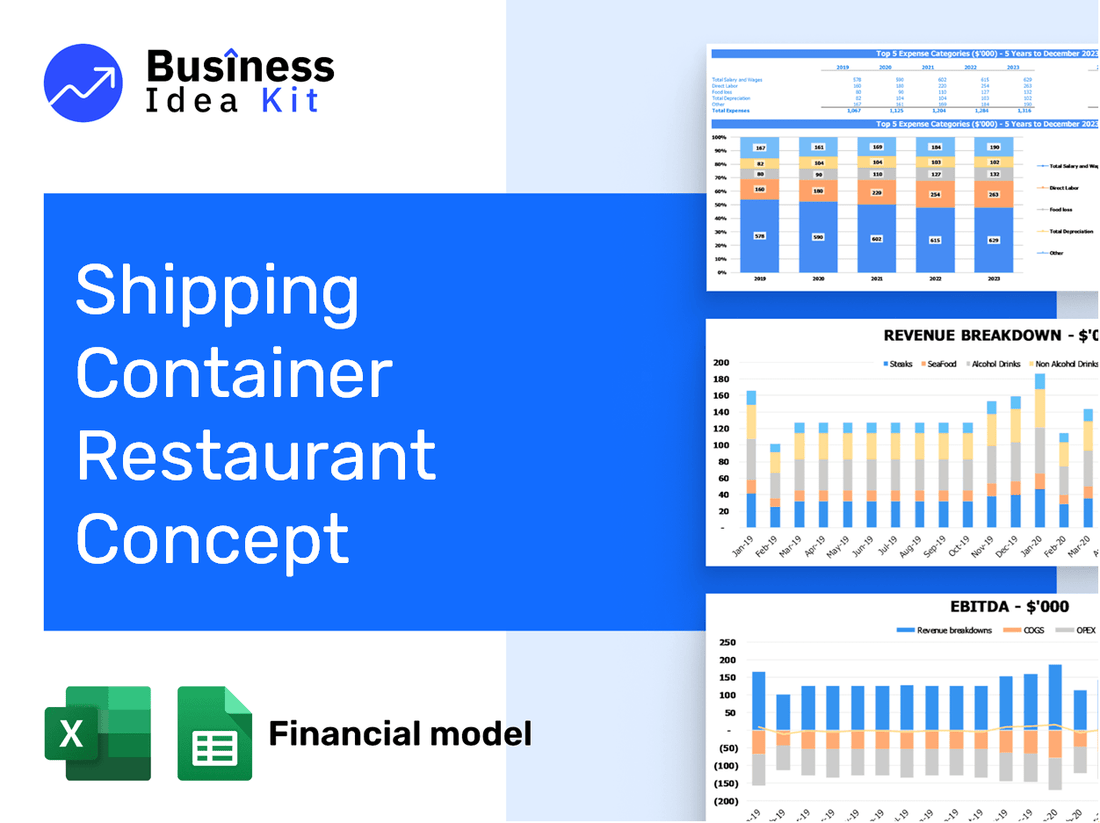 Shipping Container Restaurant Concept Financial Model Example