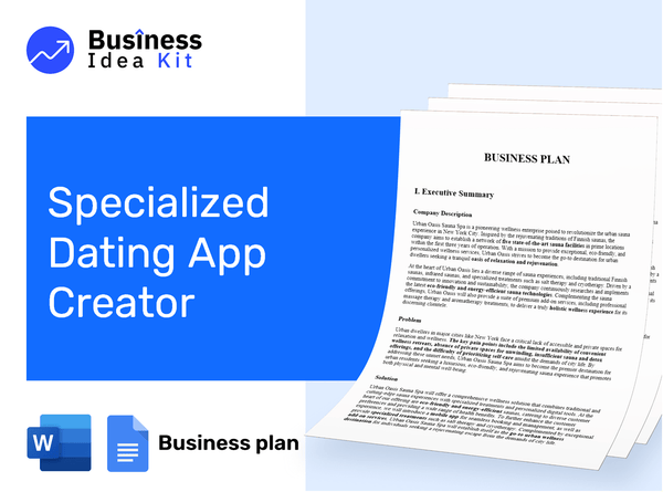 Specialized Dating App Creator Business Plan Example