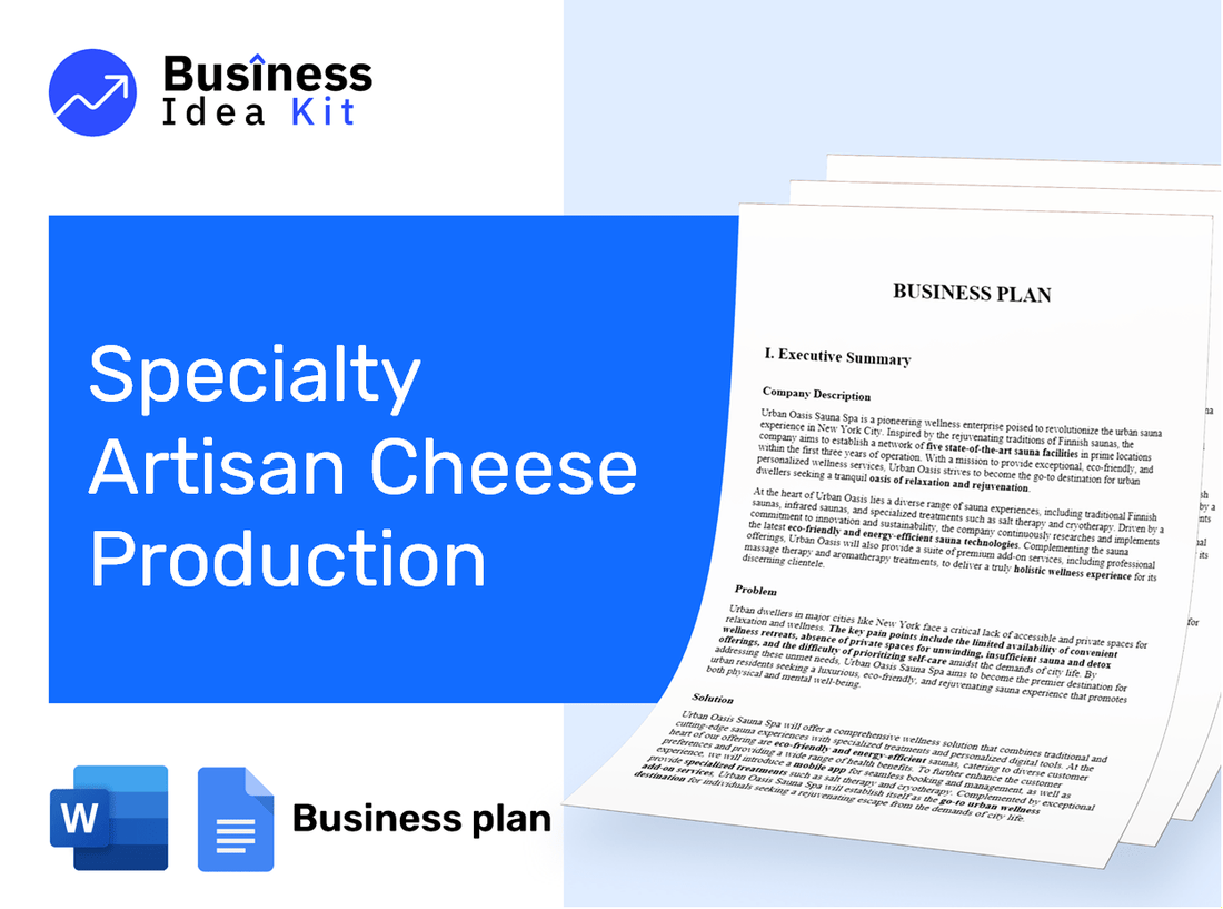 Specialty Artisan Cheese Production Business Plan Example