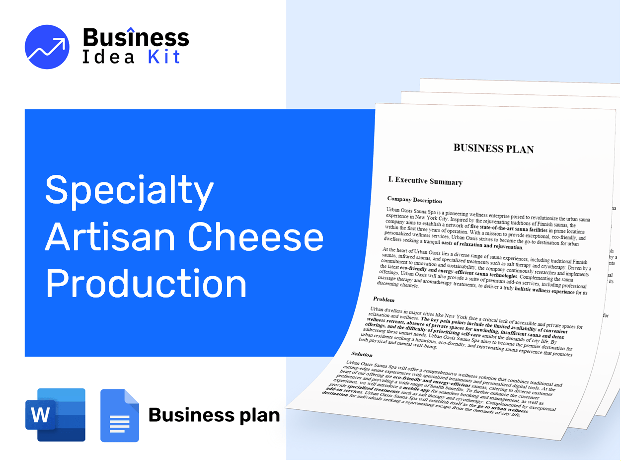 Specialty Artisan Cheese Production Business Plan Example