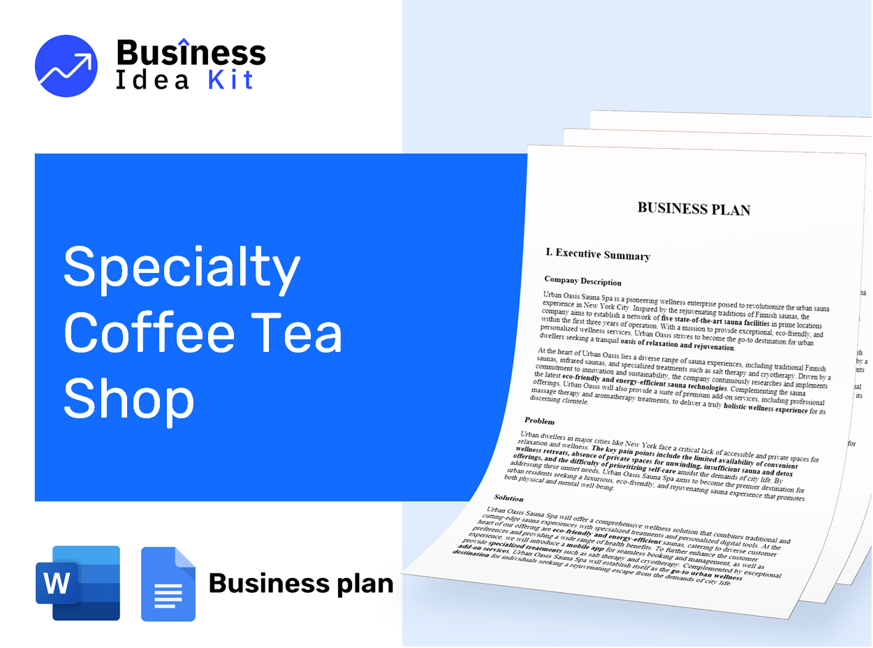 Specialty Coffee Tea Shop Business Plan Example