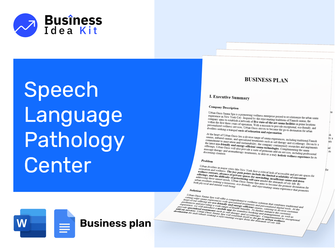 Speech Language Pathology Center Business Plan Example