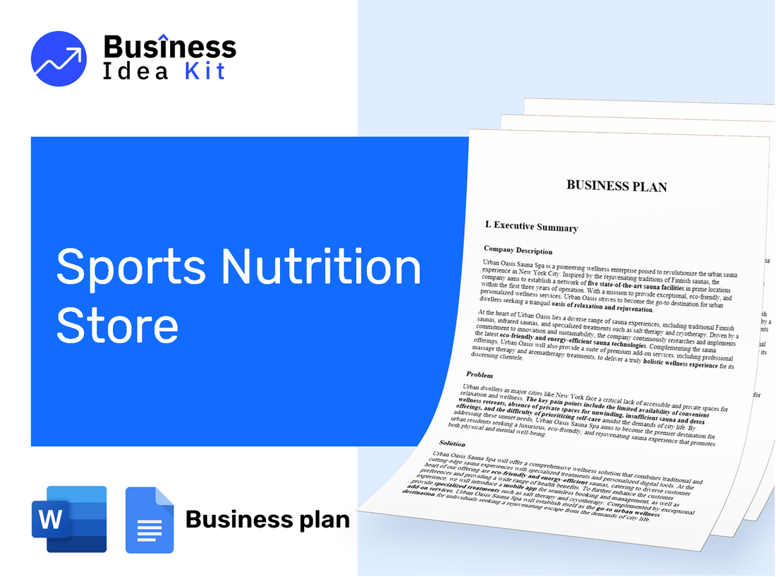 Sports Nutrition Store Business Plan Example
