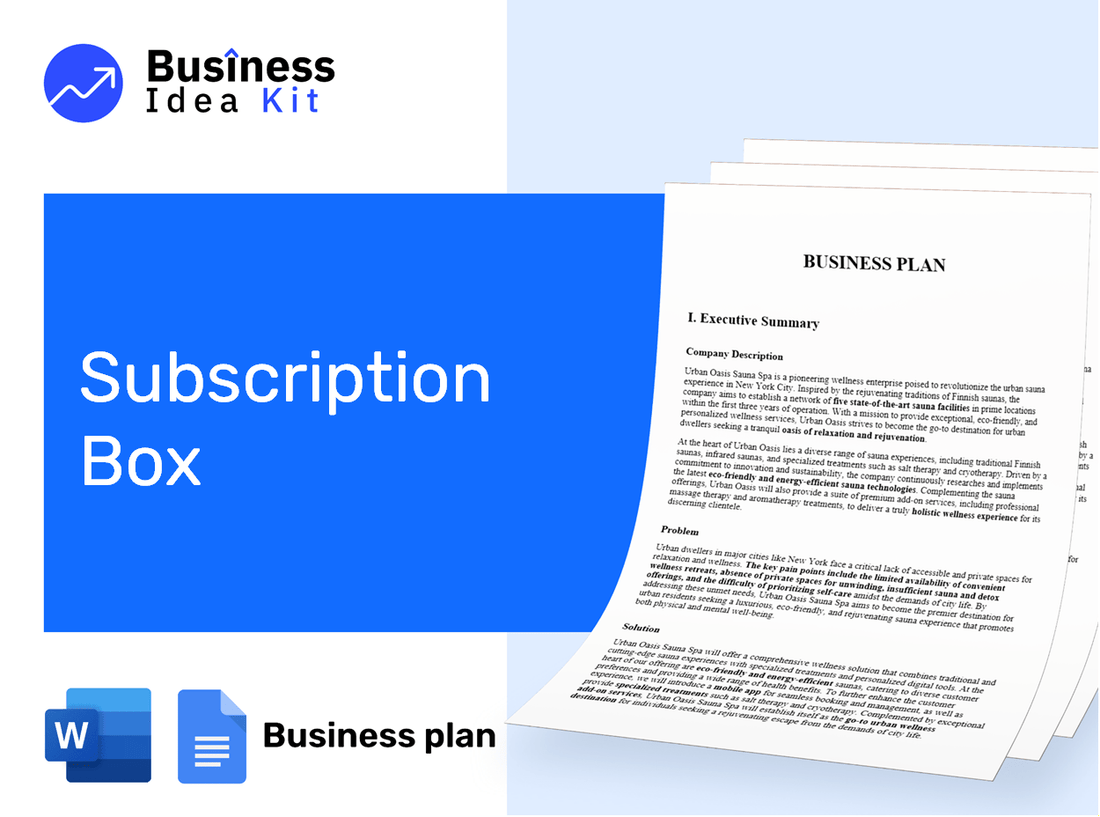 Subscription Box Business Plan Example