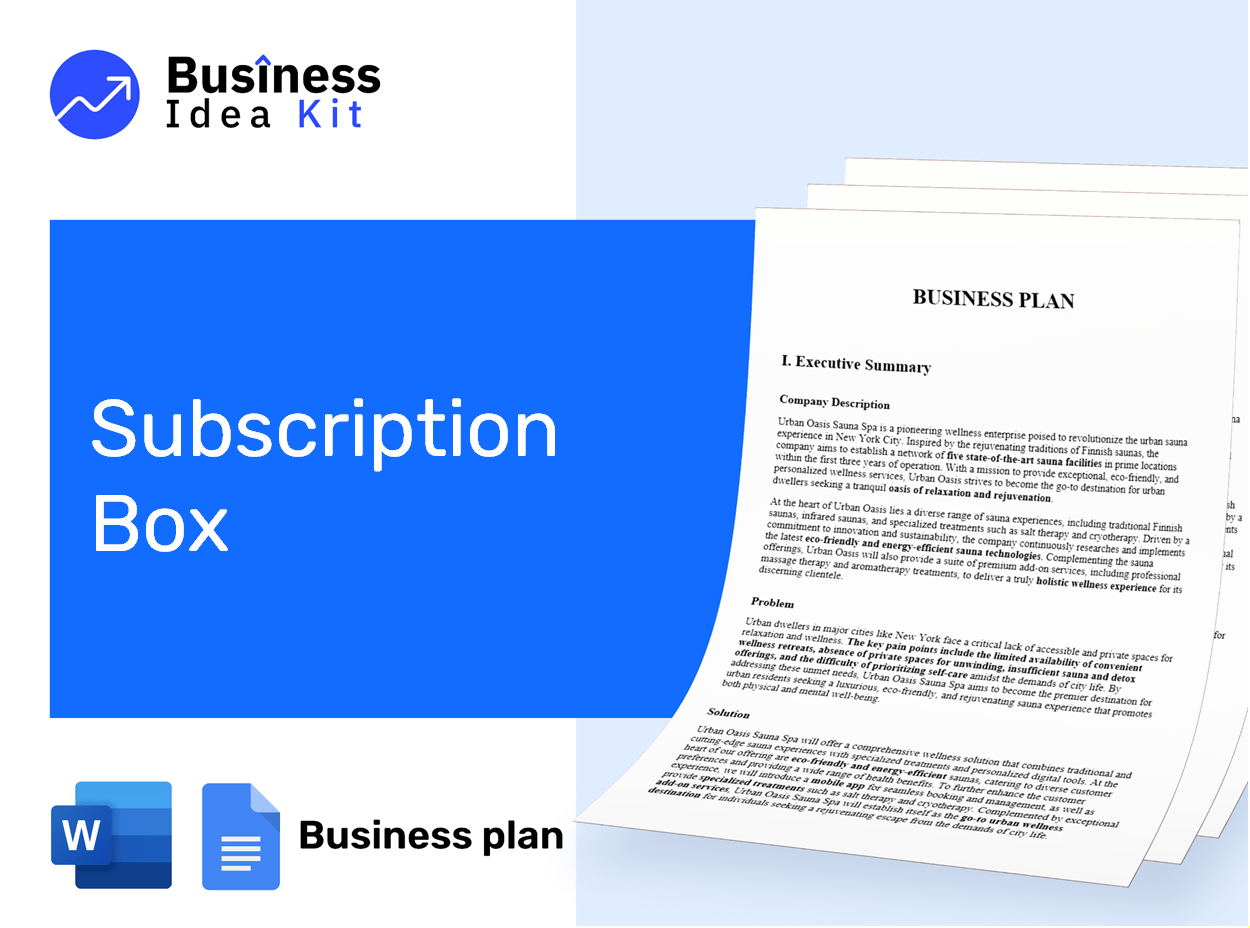 Subscription Box Business Plan Example