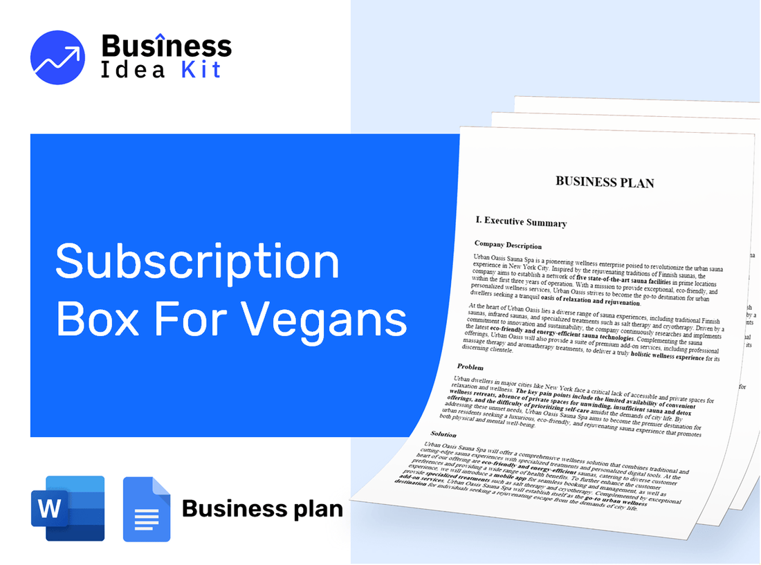 Subscription Box For Vegans Business Plan Example